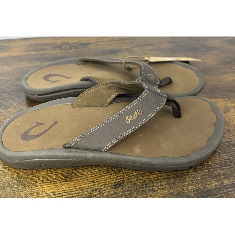 NWT Olukai Ohana Men's Best Selling Beach Comfort Sandals Size 9 Dark Java/Ray - Picture 11 of 13